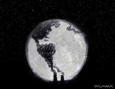 Cartoon: Luar poluido (medium) by Wilmarx tagged ecology,warming,global