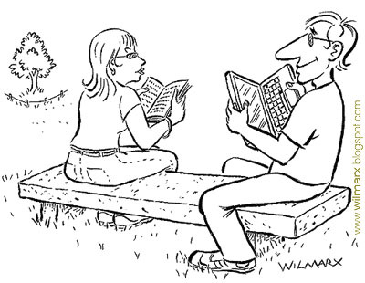 Cartoon: Me notebook you book (medium) by Wilmarx tagged computer,comportamento