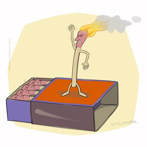 Cartoon: Protest (medium) by Wilmarx tagged protest,philosophy,matchbox