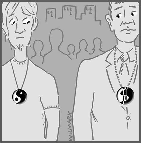 Cartoon: Ying Yang - Din Din (medium) by Wilmarx tagged dinheiro,money,vida,life,din