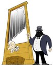 Cartoon: Quem vai pra guilhotina? (small) by Wilmarx tagged barcode,capitalismo,carrasco