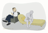 Cartoon: The Thinker in the psychoanalyst (small) by Wilmarx tagged thinker,psychoanalyst