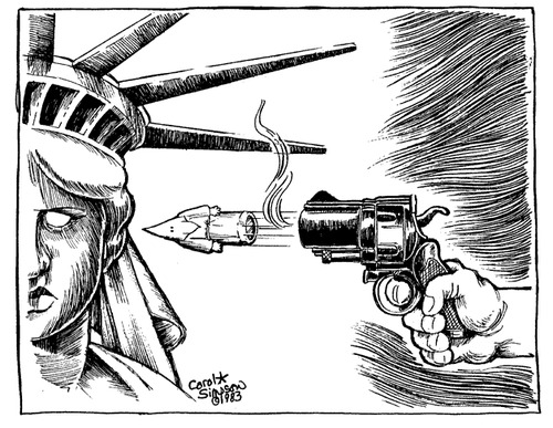 Cartoon: American Racism Is Still  Alive (medium) by carol-simpson tagged prejudice,supremacy,white,usa,racism