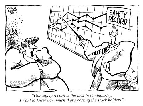 Cartoon: Corporate Priorities (medium) by carol-simpson tagged job,safety,investments,stockholders,corporations