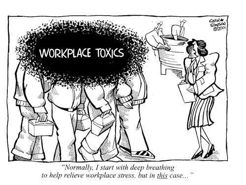 Cartoon: Cough...Choke...Cough (medium) by carol-simpson tagged pollution,safety,workplace,business,toxics,cough