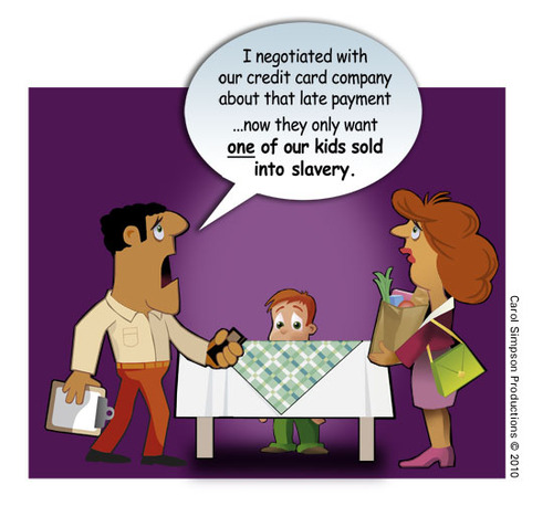 Cartoon: Easy Credit (medium) by carol-simpson tagged slavery,bankruptcy,poverty,cards,credit