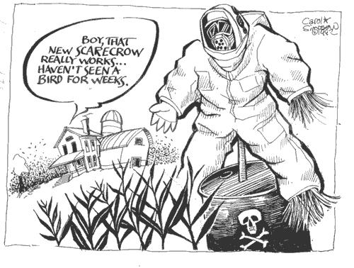 Cartoon: Life on the farm (medium) by carol-simpson tagged scarecrow,toxic,waste,farms