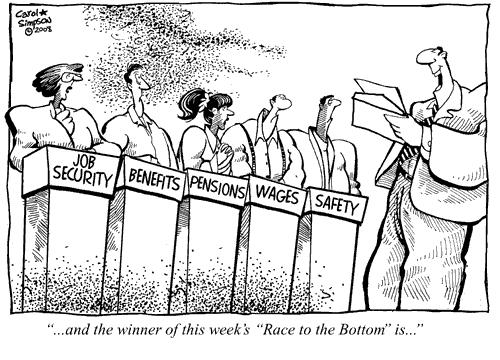 Race to the Bottom By carol-simpson | Business Cartoon | TOONPOOL