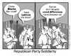 Cartoon: Republican Party Solidarity (small) by carol-simpson tagged racism,usa,republicans,white,supremacy