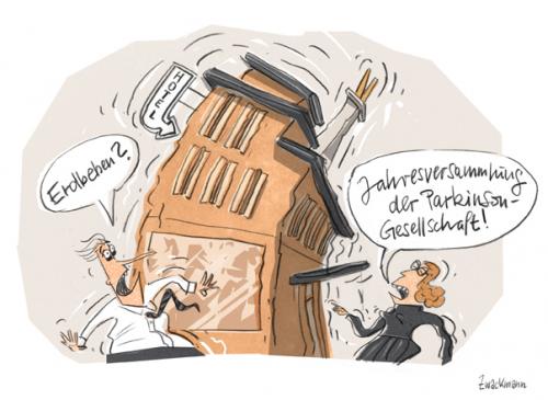 Cartoon: Erdbeben (medium) by Zwackmann tagged erdbeben,parkinson,jahresversammlung,irrtum