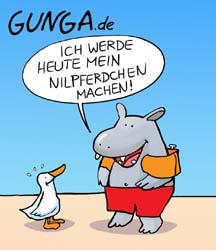 Cartoon: Nilfpferdchen (medium) by Gunga tagged nilfpferdchen