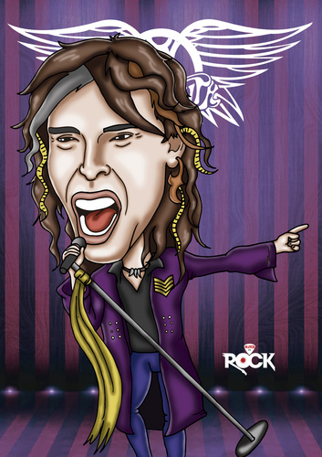 Cartoon: Aerosmith (medium) by mitosdorock tagged aerosmith,rock