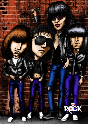 Cartoon: RAMONES CARICATURE (medium) by mitosdorock tagged punk,rock,caricature,ramones