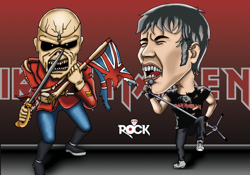 Cartoon: iron maiden (medium) by mitosdorock tagged iron,maiden