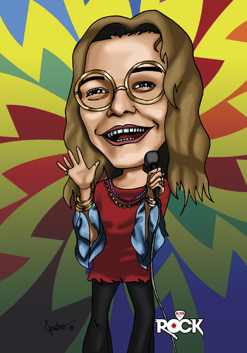 Cartoon: Janis Joplin (medium) by mitosdorock tagged rock,janis,joplin