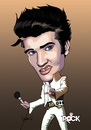 Cartoon: ELVIS PRESLEY CARICATURE (small) by mitosdorock tagged king,rock,elvis,presley,caricature