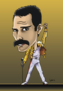 Cartoon: FREDDIE MERCURY (small) by mitosdorock tagged fredie,mercury,queen,mitos,do,rock