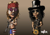 Cartoon: Guns n Roses (small) by mitosdorock tagged rock,guns,roses,axl,rose,slash