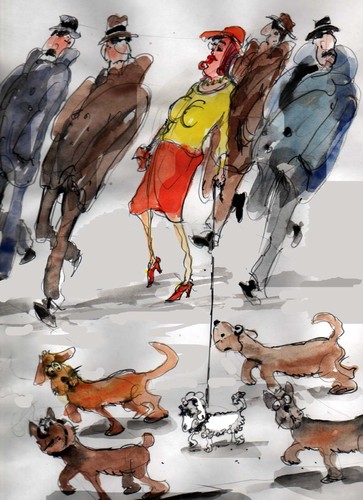Cartoon: ministerca with poodle (medium) by Miro tagged ministerka,with,poodle