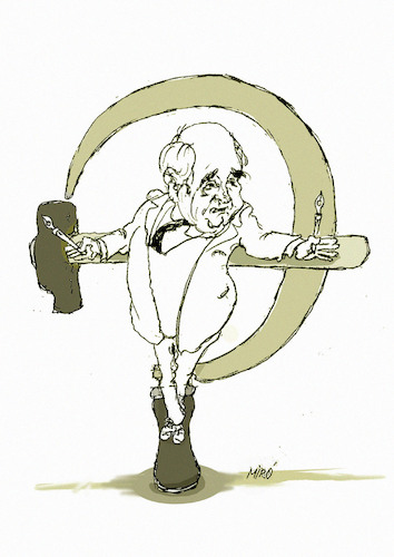 Cartoon: Miroslav Krleza (medium) by Miro tagged 20,vek