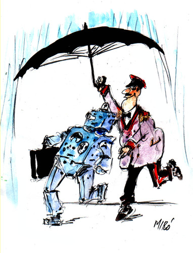 Cartoon: robot (medium) by Miro tagged robot