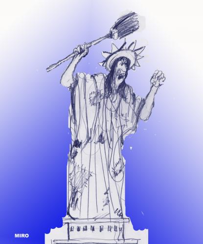 Cartoon: statue of liberty (medium) by Miro tagged statue,of,liberty