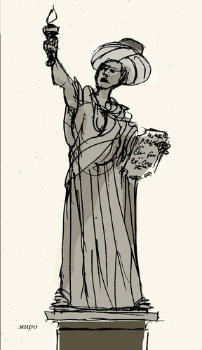 Cartoon: statue of libery (medium) by Miro tagged statue,of,libery