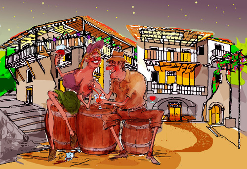 Cartoon: wine tourism (medium) by Miro tagged wine