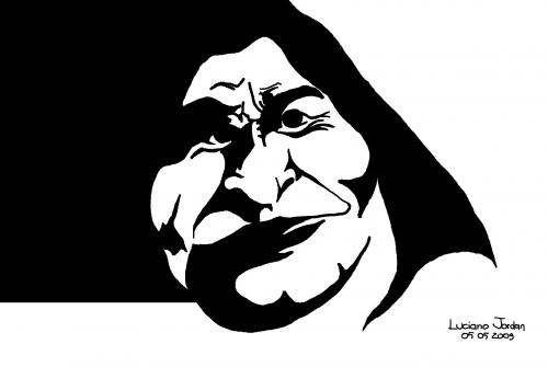 Cartoon: Mercedez Sosa (medium) by LucianoJordan tagged argentina,contraste,caricatura,musica