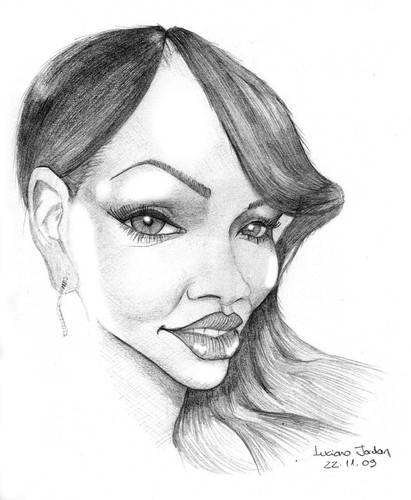 Cartoon: Rihanna (medium) by LucianoJordan tagged musica,caricature,girl,barbados