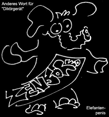 Cartoon: Elefantenpenis (medium) by Newbridge tagged elefant,gerät,diktiergerät