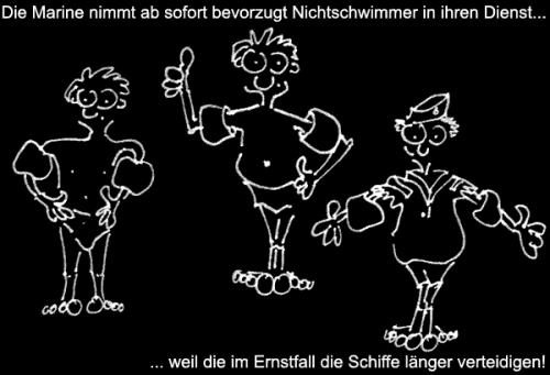 Cartoon: Nichtschwimmer (medium) by Newbridge tagged nichtschwimmer,marine,verteidigung