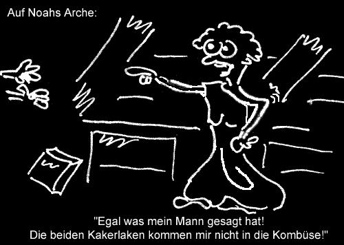 Cartoon: Noahs Ehefrau (medium) by Newbridge tagged noah,arche,frau,kakerlaken