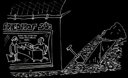 Cartoon: Offene Stelle (medium) by Newbridge tagged bestatter,friedhof,grab,offene,stelle,arbeit,job