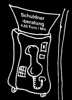 Cartoon: Schuldnerberatung (medium) by Newbridge tagged telefon,gebühren,abzocke,schulden,schuldnerberatung