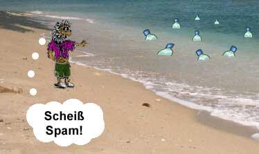 Cartoon: Spam (medium) by Newbridge tagged spam,insel,post,flasche,flaschenpost