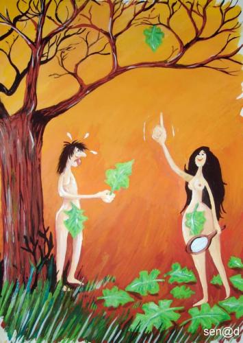 Cartoon: Adam and Eve (medium) by Senad tagged adam,eve,senad,nadarevic,bosnia,bosna,karikatura