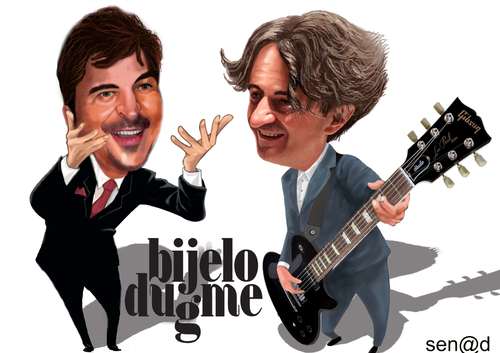 Cartoon: Alen Islamovic and Goran Bregovi (medium) by Senad tagged alen,islamovic,goran,bregovic,senad,nadarevic,bosnia,karikatura