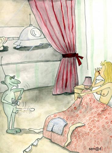 Cartoon: Alien (medium) by Senad tagged vanzemaljac,bosnia,bosna,senad,nadarevic,karikatura