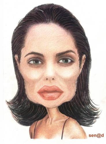 Cartoon: Angelina Jolie (medium) by Senad tagged angelina,jolie,senad,nadarevic,bosnia,bosna,karikatura