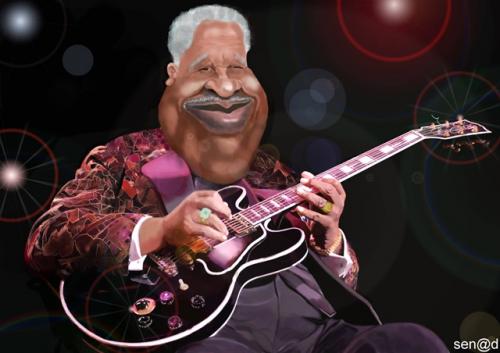 Cartoon: BB King (medium) by Senad tagged bb,king,senad,nadarevic,bosnia,bosna,karikatura