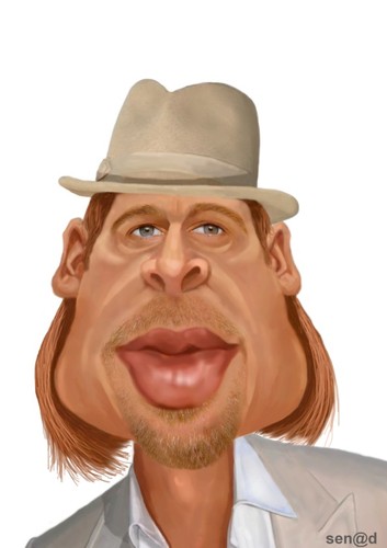 Cartoon: Brad Pitt (medium) by Senad tagged cartoon,karikatura,bosna,bosnia,nadarevic,senad,pitt,brad