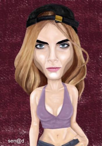 Cartoon: Cara Delevingne (medium) by Senad tagged cara,delevingne,senad,nadarevic,bosnia,karikatura