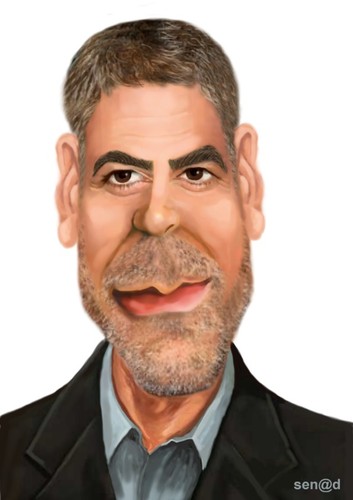 Cartoon: George Clooney (medium) by Senad tagged george,clooney,senad,nadarevic,bosnia,bosna,karikatura,cartoon