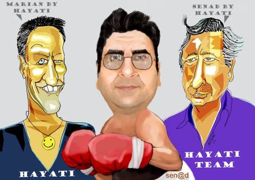Cartoon: Hayati and team (medium) by Senad tagged hayati,senad,nadarevic,bosnia,bosna,karikatura