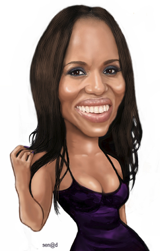 Cartoon: Kerry Washington (medium) by Senad tagged kerry,washington,senad,nadarevic,bosnia,karikature