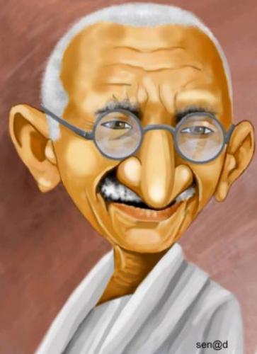 Mahatma Gandhi By Senad | Famous People Cartoon | TOONPOOL