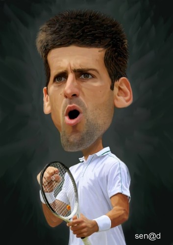 Cartoon: No 1. NOVAK DJOKOVIC (medium) by Senad tagged novak,djokovic,senad,nadarevic,bosnia,bosna,karikatura