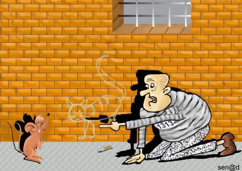 Cartoon: Prisoner (medium) by Senad tagged prisoner,robijas,senad,nadarevic,bosnia,bosna,karikatura