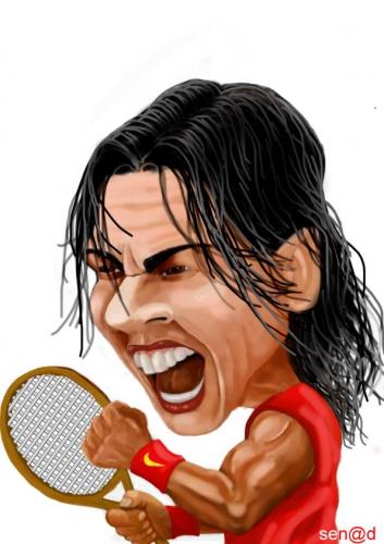 Cartoon: Rafael Nadal (medium) by Senad tagged rafael,nadal,senad,nadarevic,bosnia,bosna,karikatura